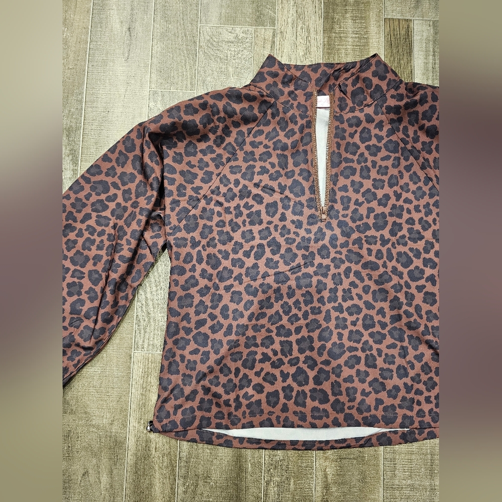 Pink Lily Cheetah Print Windbreaker